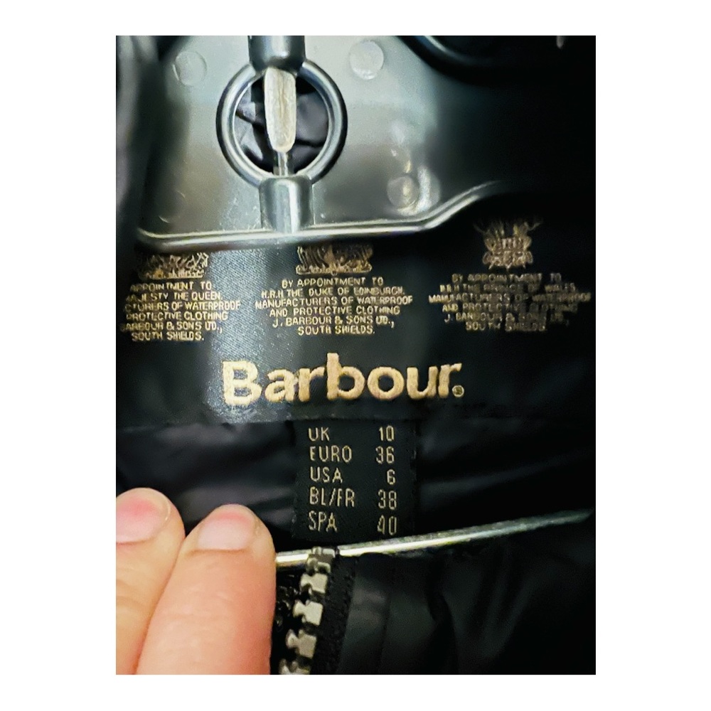 Barbour Fairway Quilted Jacket Zipper Was Broken Off No Zipper Buttons Up Only - Picture 5 of 11